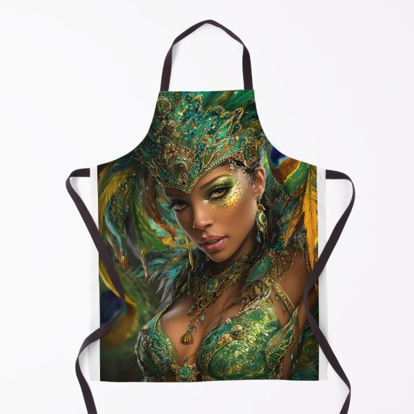 Item preview, Vibrant Carnival Beauty in Luxurious Green Attire designed and sold by Artessie.
