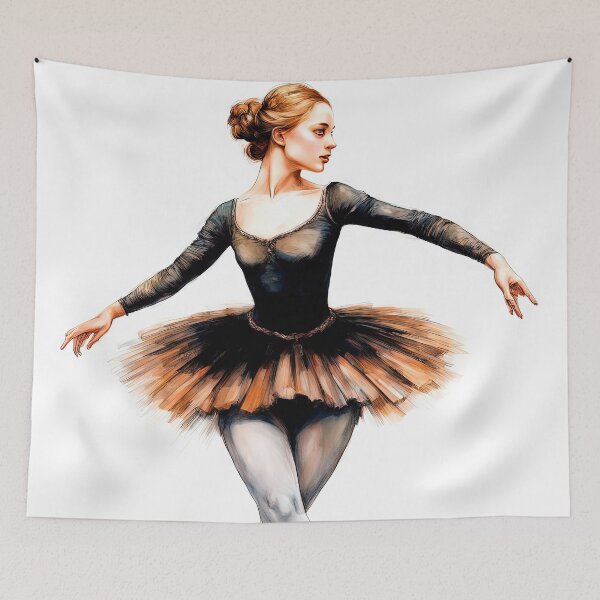 Item preview, Graceful Ballerina in Black and Brown Tutu Digital Art designed and sold by LanaGustavsson.