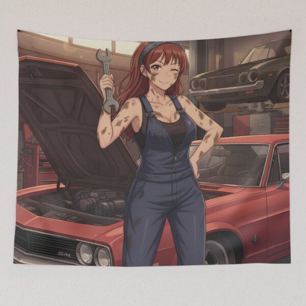 Artikelvorschau, Waifu Mechanic – Anime Garage Car Art entworfen und verkauft von GerwantSHOP.