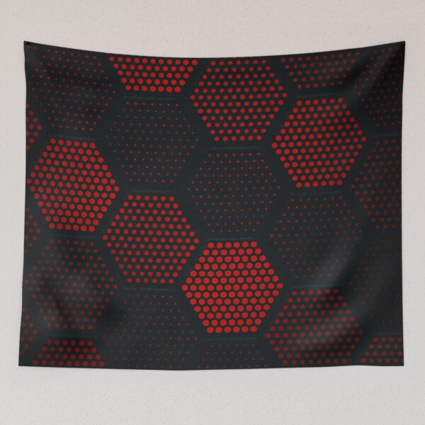 Item preview, Red Hexagon Matrix designed and sold by Kaleidoscope Print.