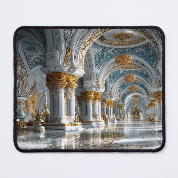 Item preview, Opulent Grand Hall with Elegant Golden Details designed and sold by Artessie.