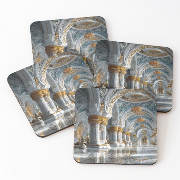 Item preview, Opulent Grand Hall with Elegant Golden Details designed and sold by Artessie.