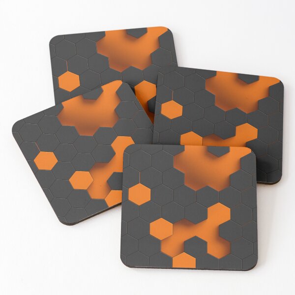 Item preview, Orange Hex Glow designed and sold by Kaleidoscope Print.