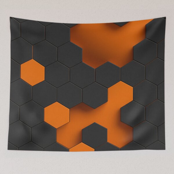 Item preview, Orange Hex Glow designed and sold by Kaleidoscope Print.