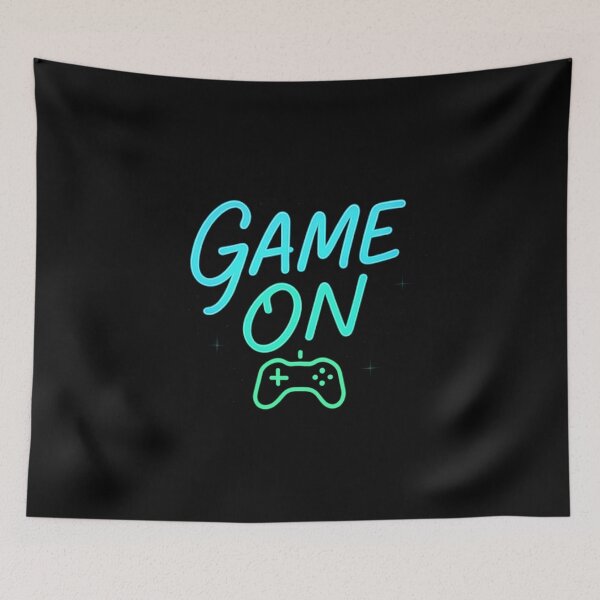 Item preview, Game On Neon Design – Green & Blue Glow Typography with Controller for Gamers, Stickers & Apparel designed and sold by DailyVibesCo.