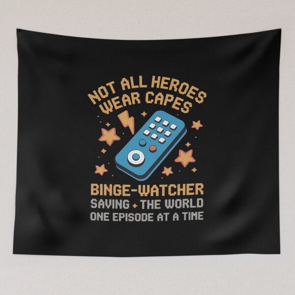 Item preview, Binge-Watcher LED Clock Hero Graphic Print designed and sold by JonBarnes22.