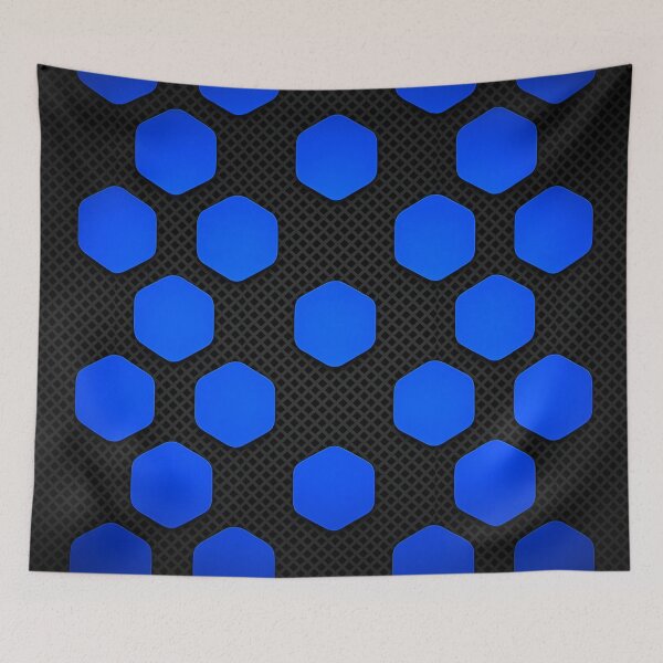 Item preview, Blue Hexagon Grid designed and sold by Kaleidoscope Print.