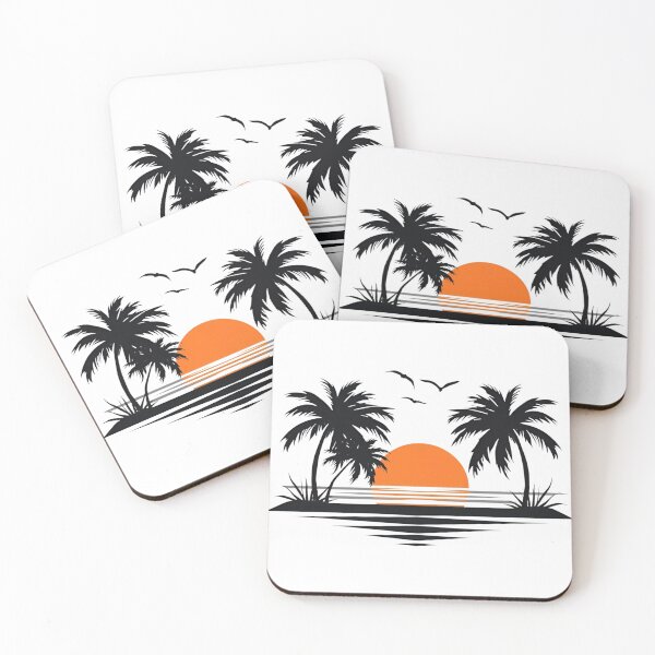 Item preview, Tropical Sunset Palm Trees SilhouetteDesign designed and sold by ArtSparkCo.