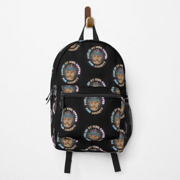 Item preview, Fueled by Iced Coffee and Anxiety Sticker | Funny Retro Aesthetic Design designed and sold by Dokak Shop.