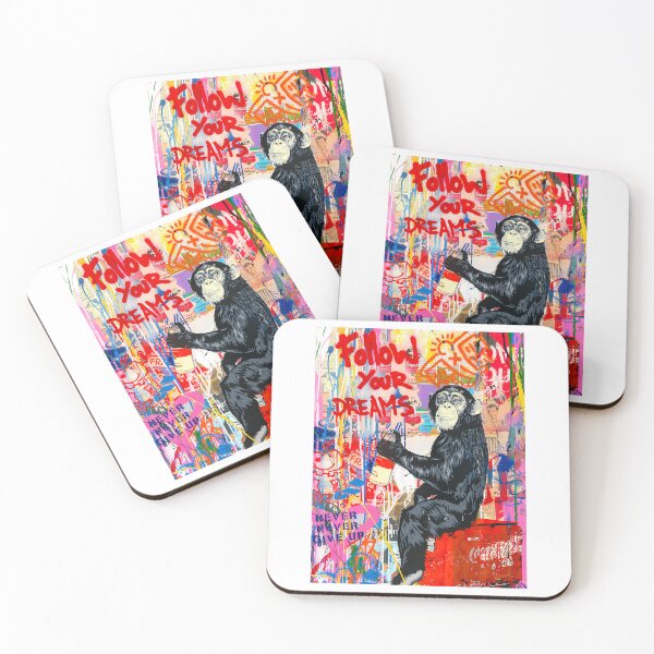 Item preview, Banksy Monkey Follow Your Dreams designed and sold by miles-conner.