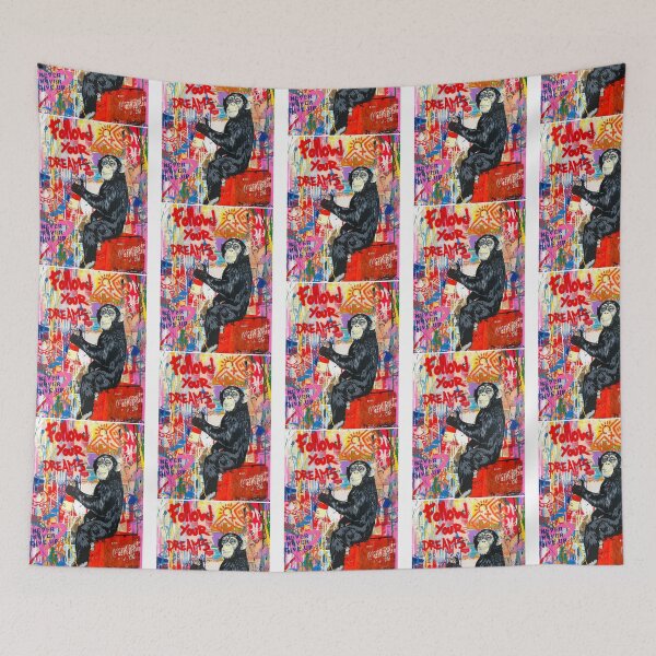 Item preview, Banksy Monkey Follow Your Dreams designed and sold by miles-conner.