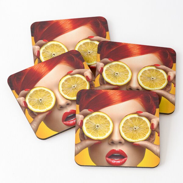 Item preview, Bright Woman with Lemons and Bold Red Hair Color designed and sold by Artessie.