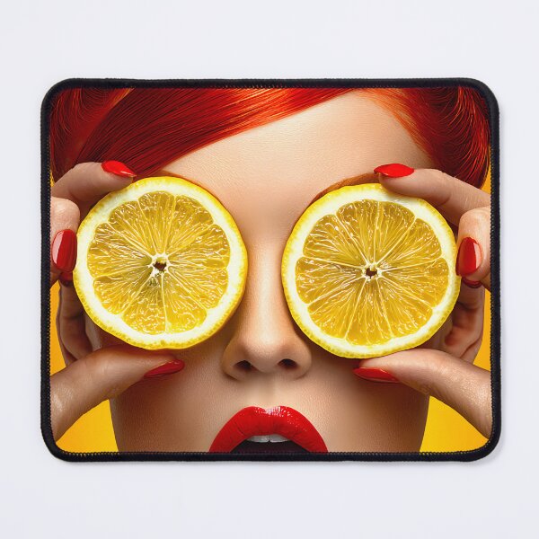 Item preview, Bright Woman with Lemons and Bold Red Hair Color designed and sold by Artessie.