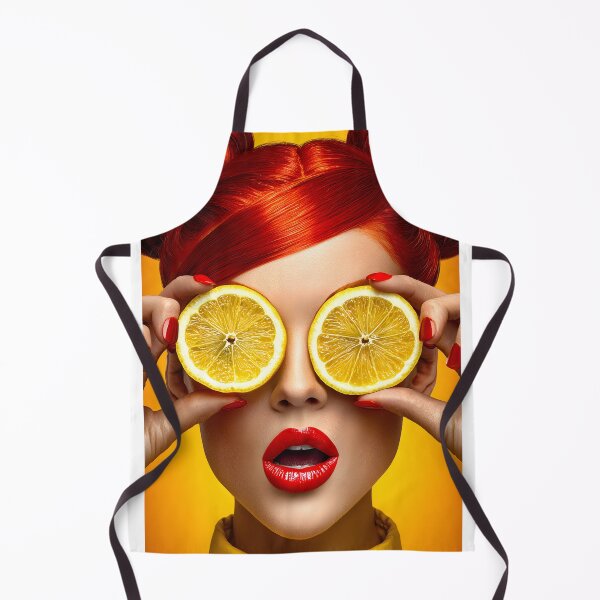 Item preview, Bright Woman with Lemons and Bold Red Hair Color designed and sold by Artessie.