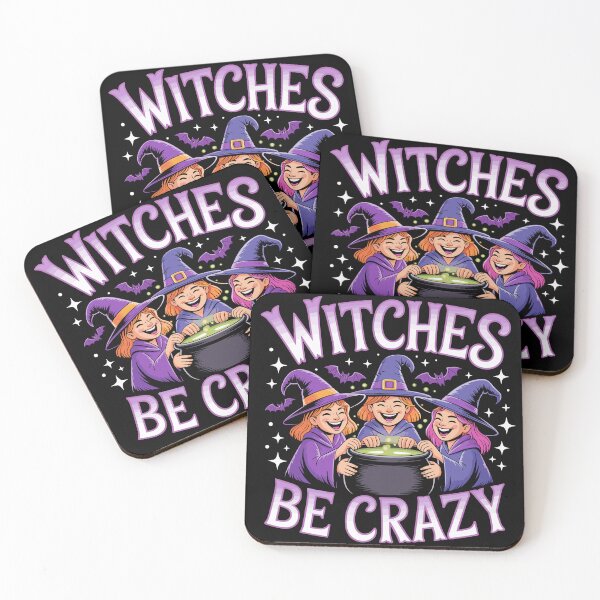 Item preview, Witches Be Crazy: A cute and playful Halloween design with witches around a cauldron. For the Halloween Festive Season designed and sold by Camel & Quirk.