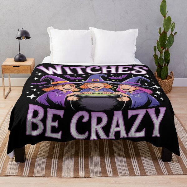 Item preview, Witches Be Crazy: A cute and playful Halloween design with witches around a cauldron. For the Halloween Festive Season designed and sold by Grang Art Artistic Designs.