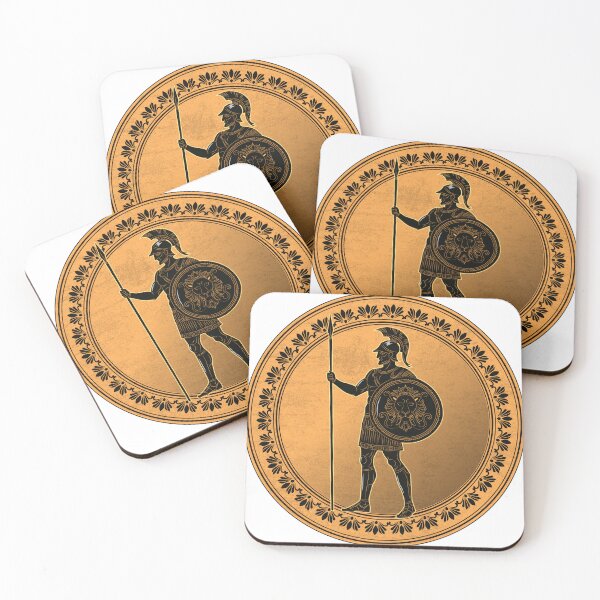 Item preview, Achilles Heroic Greek Mythology Art - Black Figure Pottery Style designed and sold by Kakon-52.
