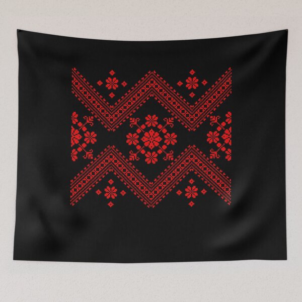 Item preview, Black  Red Vyshyvanka Ukrainian Embroidery Geometric Pattern  	 designed and sold by isymndmf88.