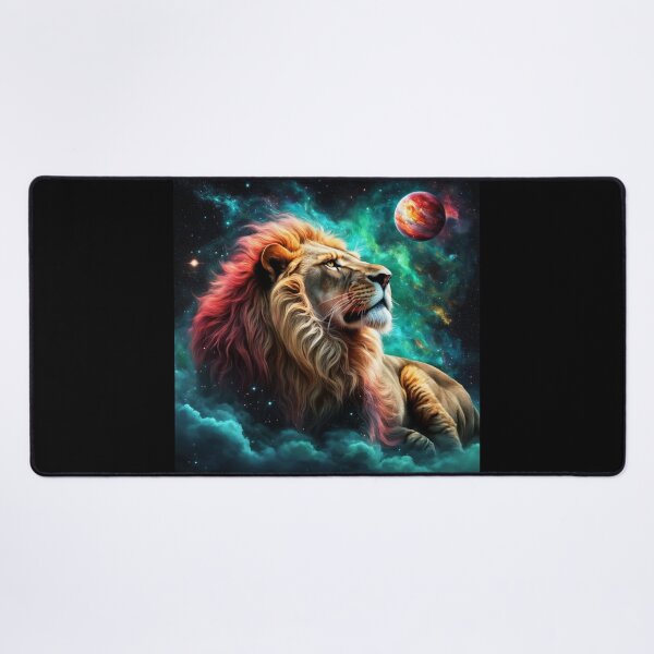 Item preview, Celestial Lion – Regal Guardian of the Nebula Skies designed and sold by KingCuppaDigitalArt.