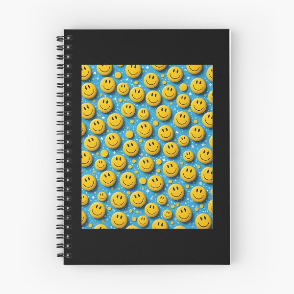 Artikelvorschau, Smiley-Muster – süße gelbe Smileys auf blauem Hintergrund entworfen und verkauft von cheekylorns.