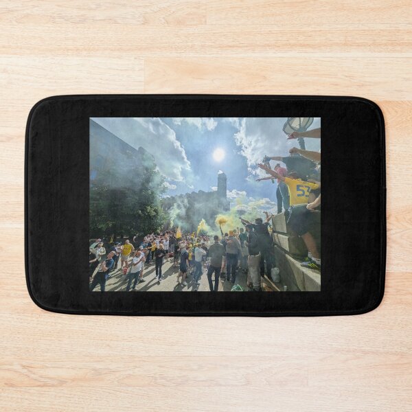 Item preview, Leeds United fans celebrating winning The Championship. Millenium Square, Leeds. 3 May 2025.  designed and sold by Graham Geldard.