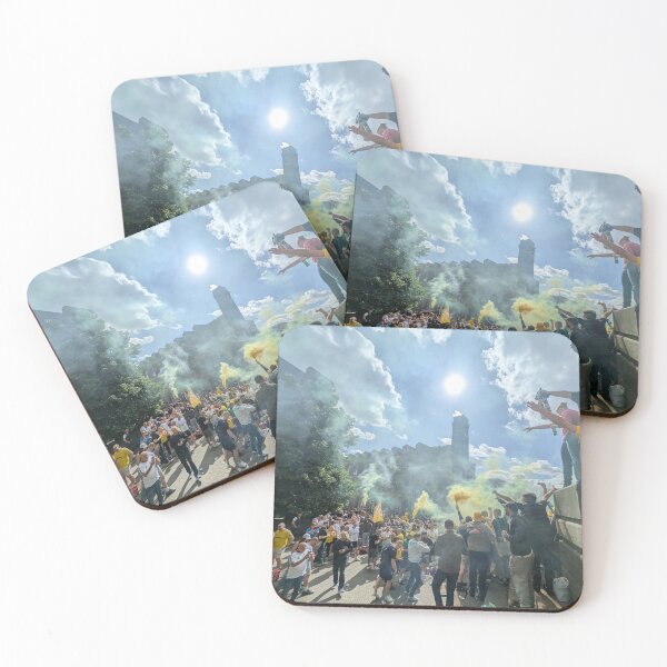 Item preview, Leeds United fans celebrating winning The Championship. Millenium Square, Leeds. 3 May 2025.  designed and sold by Graham Geldard.