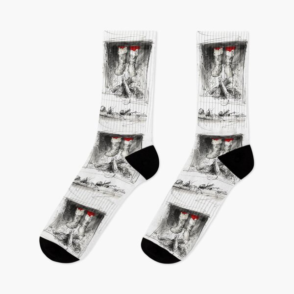 Item preview, Funny Santa Stuck in the Chimney Sketch designed and sold by SleekLineSketches.