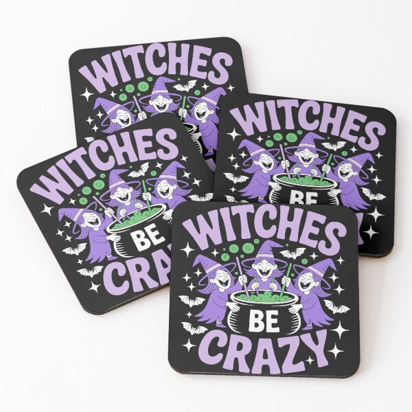 Item preview, Witches Be Crazy 2: A cute and playful Halloween design with witches around a cauldron. For the Halloween Festive Season designed and sold by Grang Art Artistic Designs.
