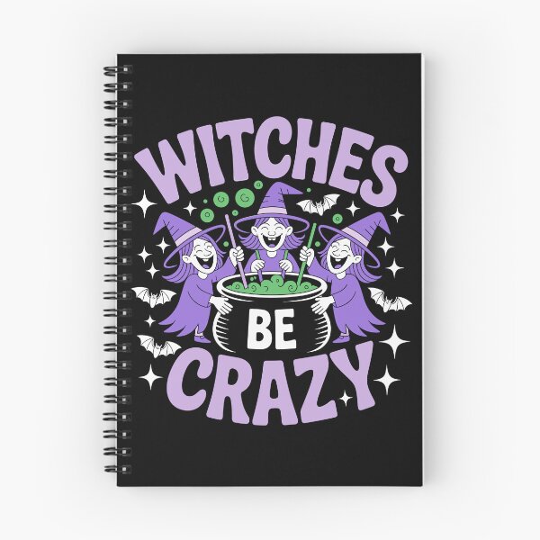 Item preview, Witches Be Crazy 2: A cute and playful Halloween design with witches around a cauldron. For the Halloween Festive Season designed and sold by Camel & Quirk.