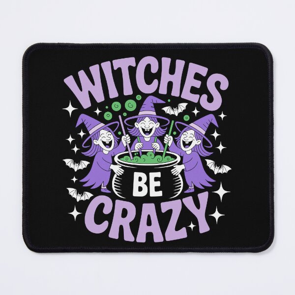 Item preview, Witches Be Crazy 2: A cute and playful Halloween design with witches around a cauldron. For the Halloween Festive Season designed and sold by Camel & Quirk.