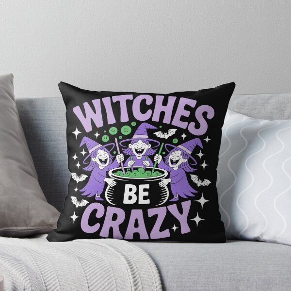 Item preview, Witches Be Crazy 2: A cute and playful Halloween design with witches around a cauldron. For the Halloween Festive Season designed and sold by Grang Art Artistic Designs.