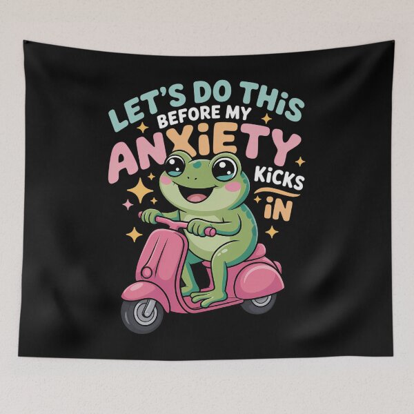 Item preview, Anxiety Cute Frog Mental Health designed and sold by tearbytea.