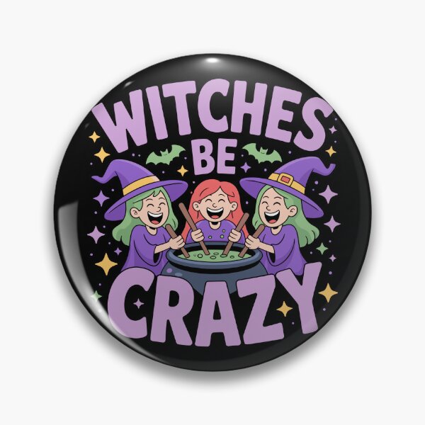 Item preview, Witches Be Crazy 5: A cute and playful Halloween design with witches around a cauldron. For the Halloween Festive Season designed and sold by Grang Art Artistic Designs.
