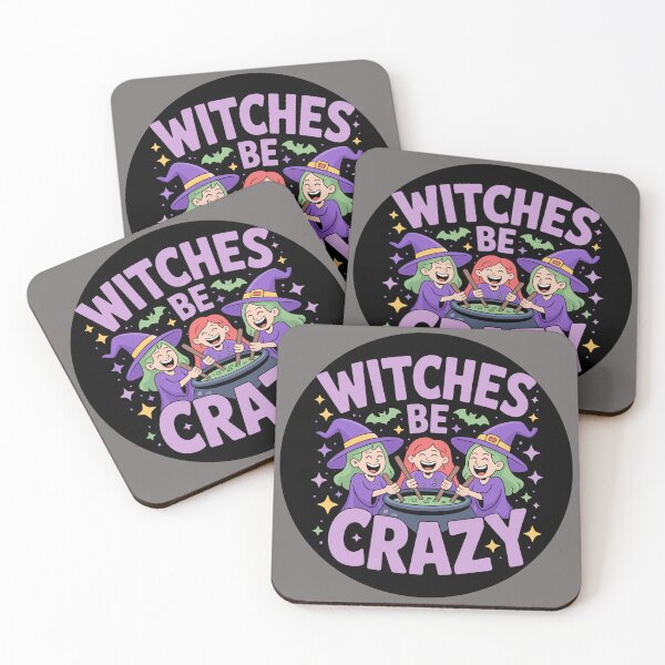 Item preview, Witches Be Crazy 5: A cute and playful Halloween design with witches around a cauldron. For the Halloween Festive Season designed and sold by Camel & Quirk.