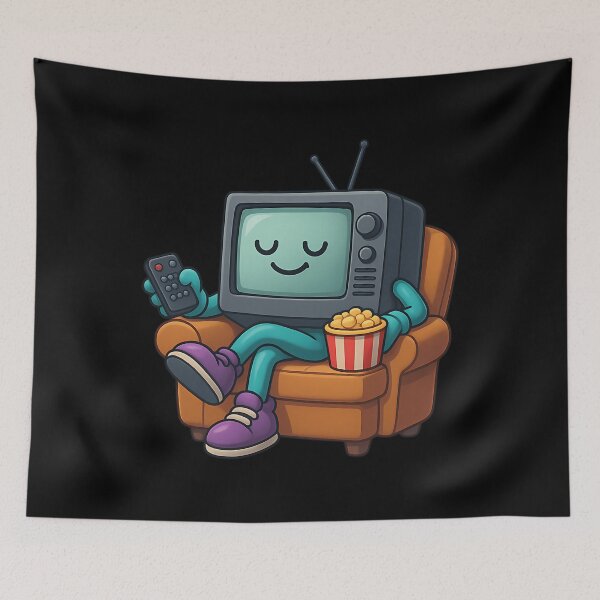 Artikelvorschau, Binge-Modus Vintage lustiges Retro-TV-Maskottchen-Design entworfen und verkauft von JesseSkin.
