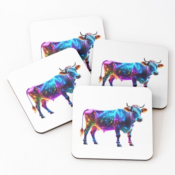 Item preview, Colorful Neon Cow Art – Vibrant Glowing Cow designed and sold by GloriousArtSKD.