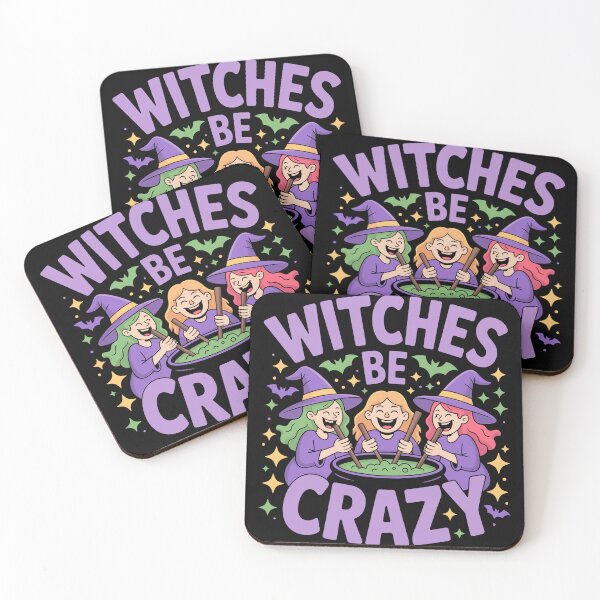 Item preview, Witches Be Crazy 6: A cute and playful Halloween design with witches around a cauldron. For the Halloween Festive Season designed and sold by Camel & Quirk.