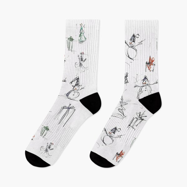 Item preview, Christmas Pattern with Trees, Snowmen, and Gifts designed and sold by SleekLineSketches.