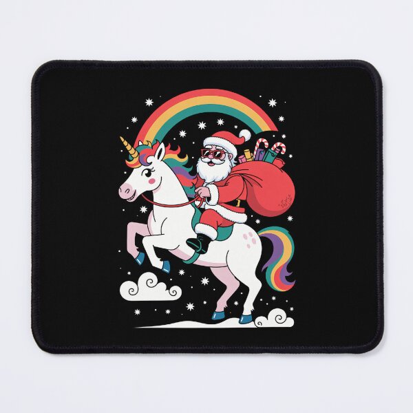 Item preview, Christmas Santa Riding Unicorn Xmas Rainbow designed and sold by LunaCrazeArt.