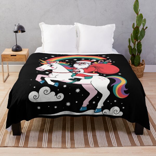 Item preview, Christmas Santa Riding Unicorn Xmas Rainbow designed and sold by LunaCrazeArt.