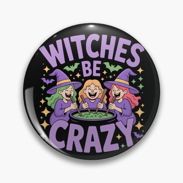Item preview, Witches Be Crazy 7: A cute and playful Halloween design with witches around a cauldron. For the Halloween Festive Season designed and sold by Grang Art Artistic Designs.