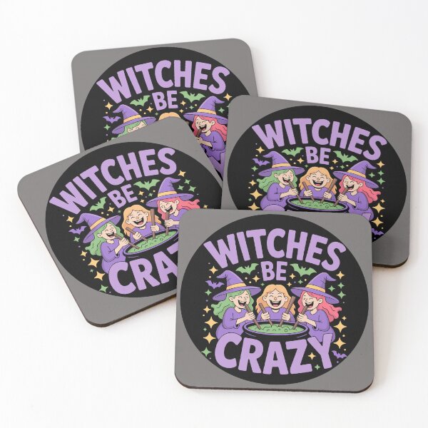 Item preview, Witches Be Crazy 7: A cute and playful Halloween design with witches around a cauldron. For the Halloween Festive Season designed and sold by Camel & Quirk.