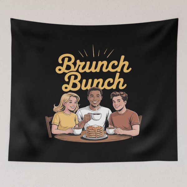 Aperçu de l'œuvre Brunch Bunch Cartoon Friends Pancake Café créée et vendue par tabdejinti.