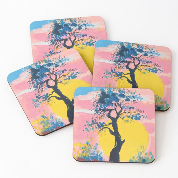 Item preview, Olive tree art in the colorful sky designed and sold by ArtHouseNiklas.