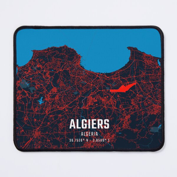 Artikelvorschau, Algier Rot & Blau Minimalistische Karte entworfen und verkauft von HomeLivingCo.
