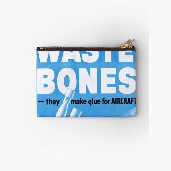 Item preview, WWII Propaganda Poster | Save Waste Bones | Recycle for War Effort | Military Aircraft & Bombs | Bold Blue & White Design designed and sold by artofuniverse.