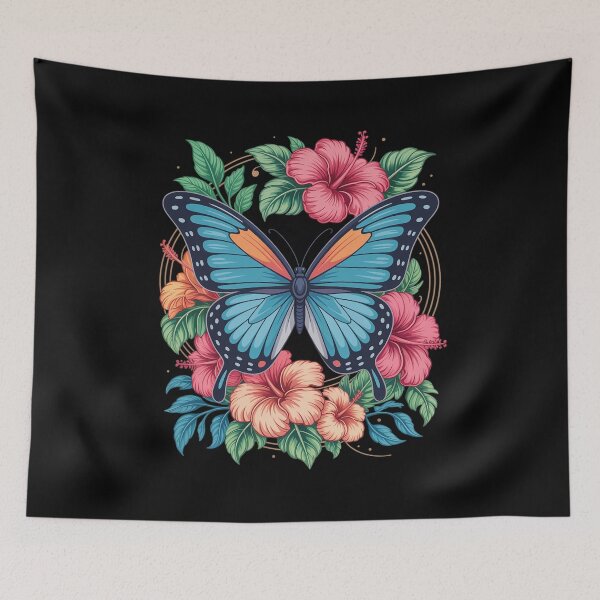 Item preview, Butterfly With Flowers I Aesthetic Butterfly designed and sold by tabdejinti.