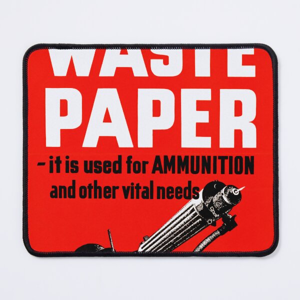 Item preview, Vintage WWII Propaganda Poster | Save Waste Paper for Ammunition & Support Troops | Bold Red & White Art Print designed and sold by artofuniverse.