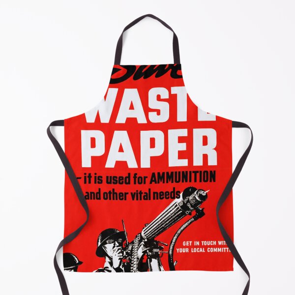 Item preview, Vintage WWII Propaganda Poster | Save Waste Paper for Ammunition & Support Troops | Bold Red & White Art Print designed and sold by artofuniverse.