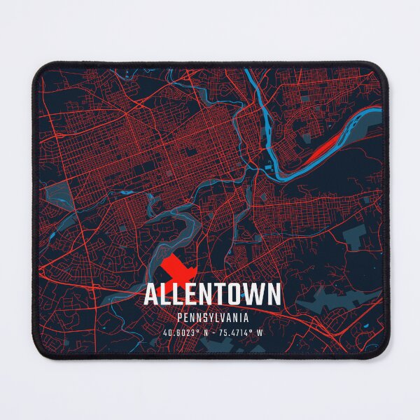Item preview, Allentown Red & Blue Minimalist Map designed and sold by HomeLivingCo.